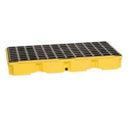 2 Drum, 30 Gallon Sump Capacity, Modular Spill Containment Platform With Drain, Yellow - 1632D