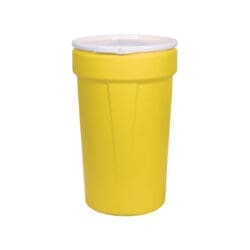 55 Gallon, Plastic Lever-Lock, Lab Pack Open Head Plastic Barrel Drum, Yellow - 1655