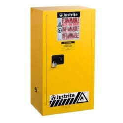 20 Gallon, 2 Shelves, 1 Door, Self Close, Paint Safety Cabinet, Sure-Grip® EX, Yellow - 891530