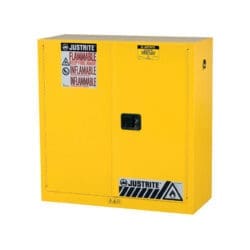 30 Gallon, 1 Shelf, 2 Doors, Manual Close, Flammable Cabinet, Sure-Grip® EX, Yellow - 893000