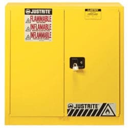 40 Gallon, 2 Shelves, 2 Doors, Manual Close, Paint Safety Cabinet, Sure-Grip® EX, Yellow - 893010