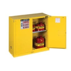 30 Gallon, 1 Shelf, 2 Doors, Self Close, Flammable Cabinet, Sure-Grip® EX, Yellow - 893020