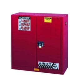 30 Gallon Red Flammable Safety Cabinet, 2 Shelf, 2 Self Close Door - Sure-Grip® EX- #893021