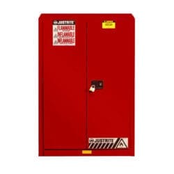 45 Gallon Red Flammable Safety Cabinet, 2 Manual Close Door - Sure-Grip® EX- #894501