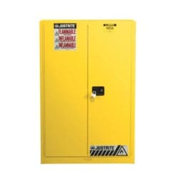 60 Gallon, 5 Shelves, 2 Doors, Manual Close, Paint Safety Cabinet, Sure-Grip® EX, Yellow - 894510