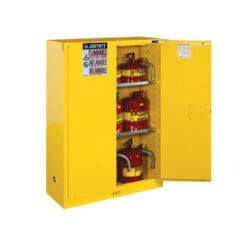 45 Gallon, 2 Shelves, 2 Doors, Self Close, Flammable Cabinet, Sure-Grip® EX, Yellow - 894520