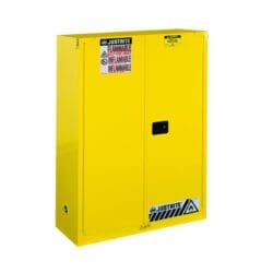 60 Gallon, 5 Shelves, 2 Doors, Self Close, Paint Safety Cabinet, Sure-Grip® EX, Yellow - 894530