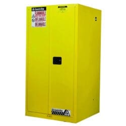 60 Gallon, 2 Shelves, 2 Doors, Manual Close, Flammable Cabinet, Sure-Grip® EX, Yellow - 896000