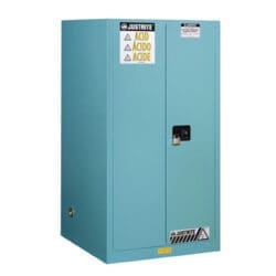 60 Gallon, 2 Shelves, 2 Doors, Manual Close, Corrosives/Acid Steel Safety Cabinet, Sure-Grip® EX, Blue - 896002
