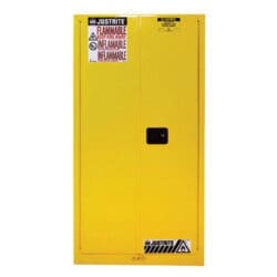 60 Gallon, 2 Shelves, 2 Doors, Self Close, Flammable Cabinet, Sure-Grip® EX, Yellow - 896020