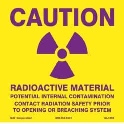 CRM/Potential Internal Contamination/Contact Radiation Safety 3" x 3" - Label
