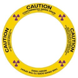 Caution Contaminated Inside Drain (Regen Tanks) - Floor Drain Labels