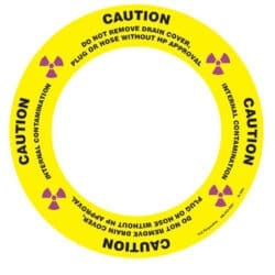 Caution-Do Not Remove Drain Cover, Plug or Hose Without HP Approval - Floor Drain Label