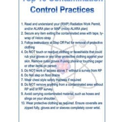 ALARA Sign - Top 10 Contamination Control Practices
