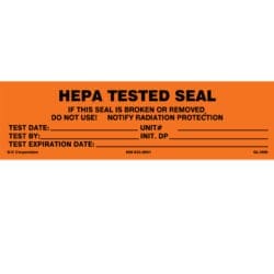 HEPA Tested Seal Tamper Void - Label