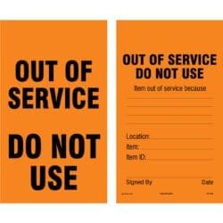 Out of Service 6" x 3.50" - Tag