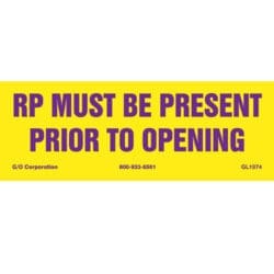 RP Must Be Present Prior to Opening Destructible Vinyl - Label