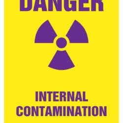 Danger - Internal Contamination - Standard Industry Sign